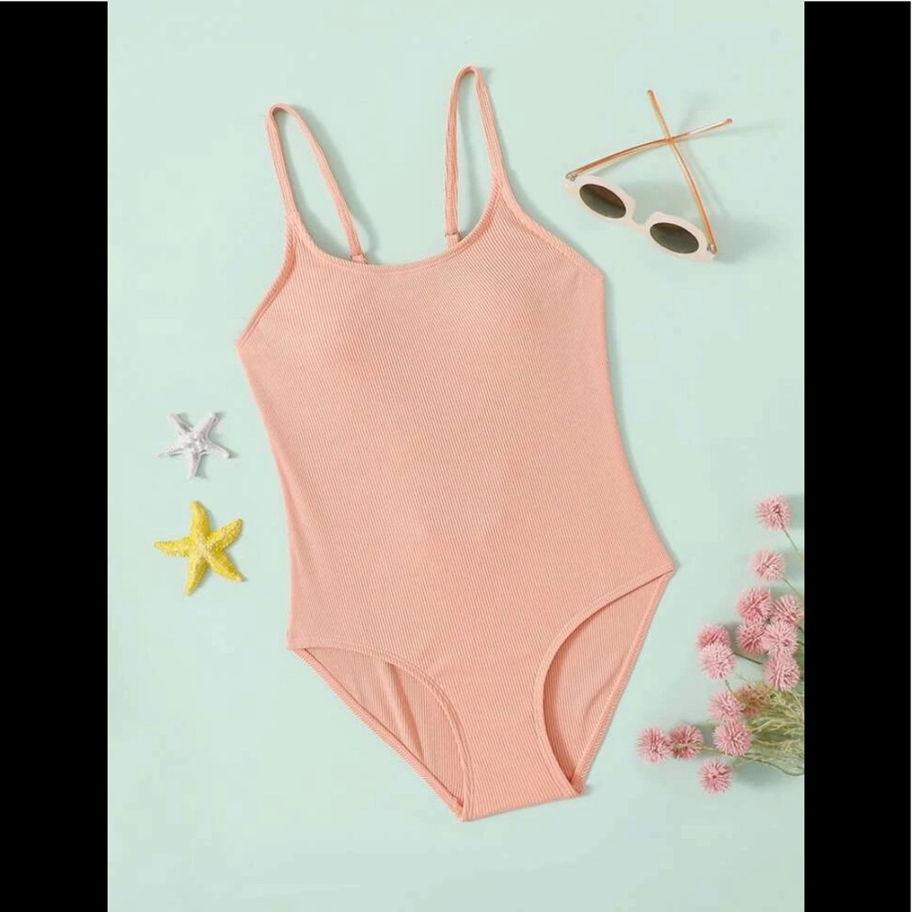 SHEIN Girls Lace-Up One Piece